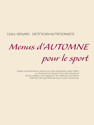 cover image of Menus d'automne pour le sport